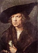 Portrait of a Man with Baret and Scroll, Albrecht Durer